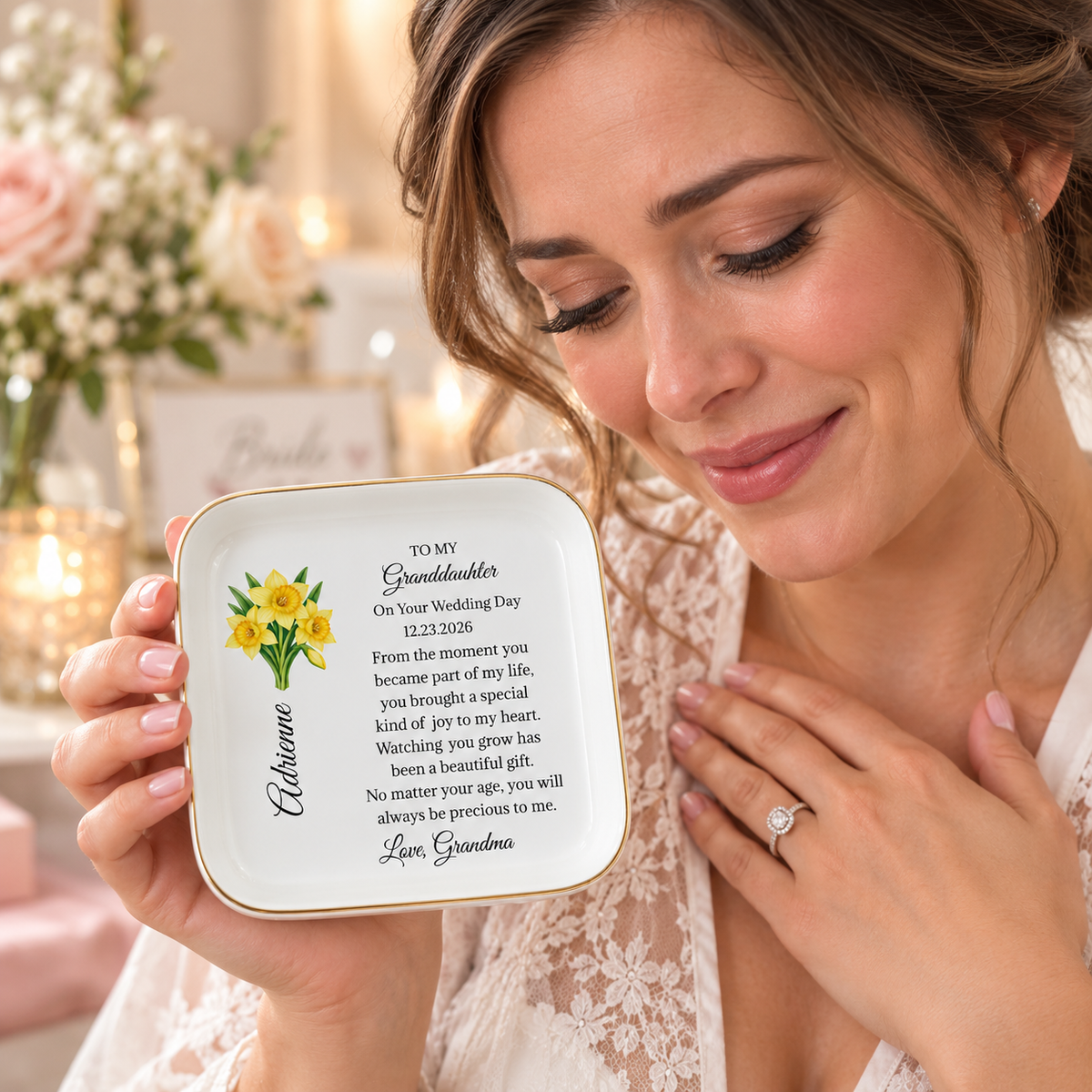 Granddaughter Wedding Day Gift Dish