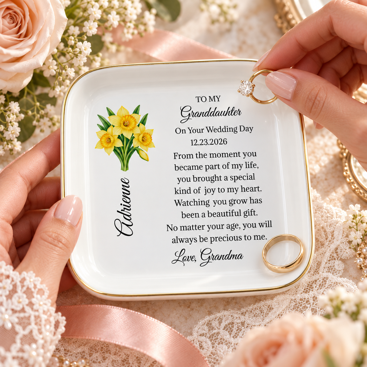Granddaughter Wedding Day Gift Dish