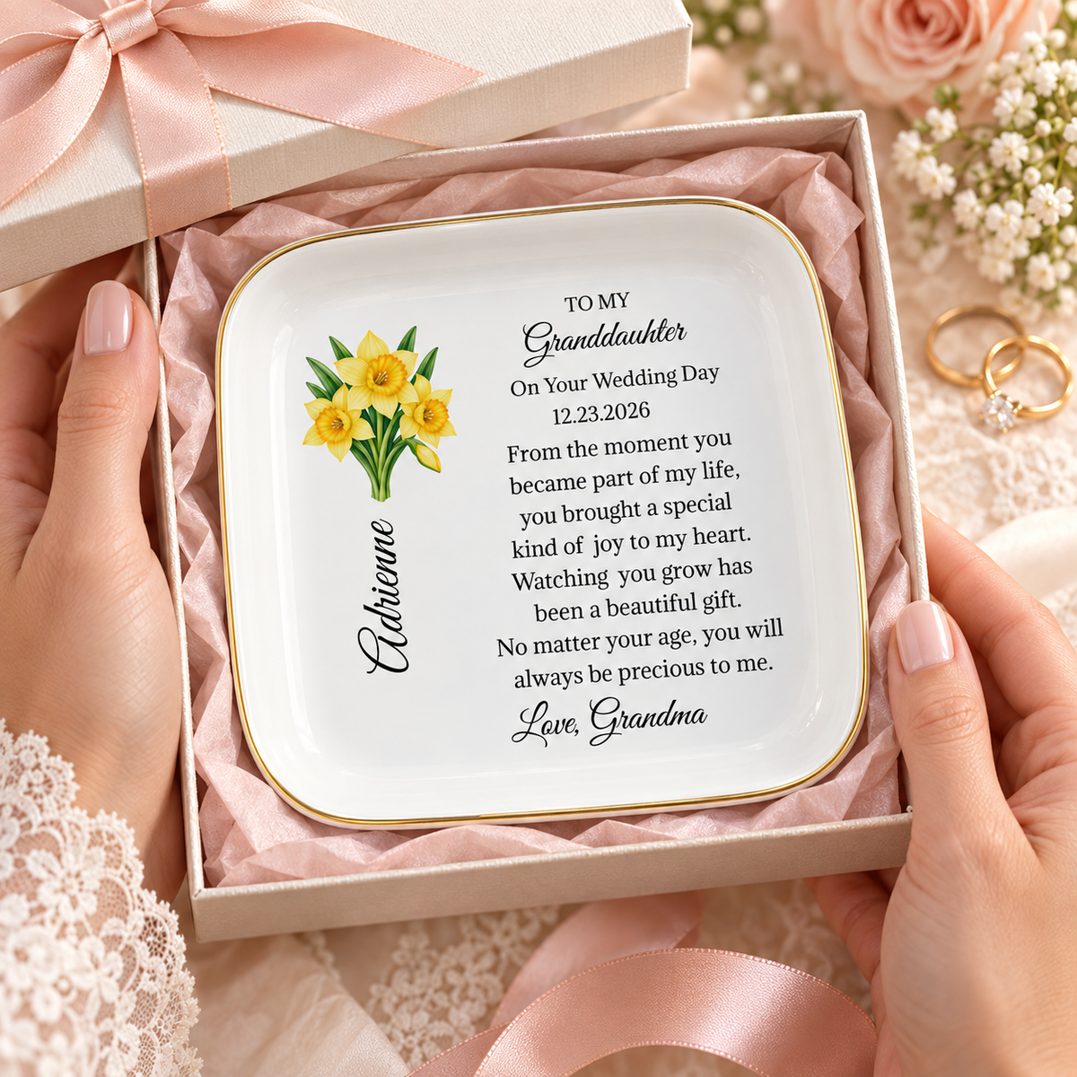 Granddaughter Wedding Day Gift Dish