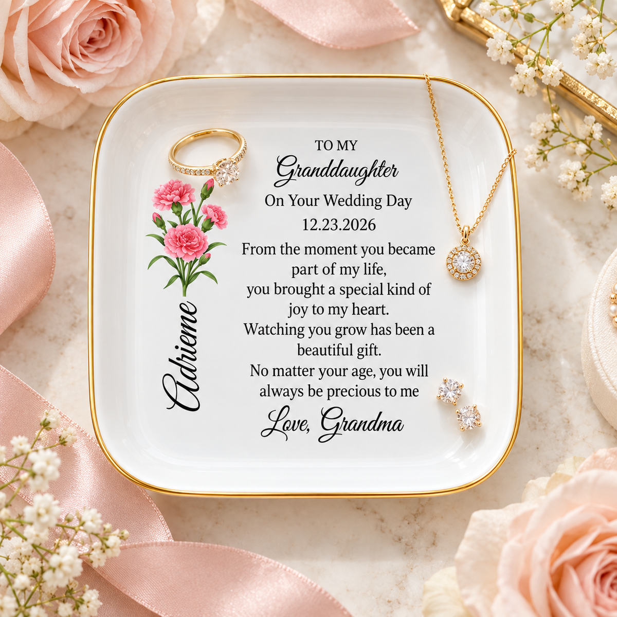 Granddaughter Wedding Day Gift Dish