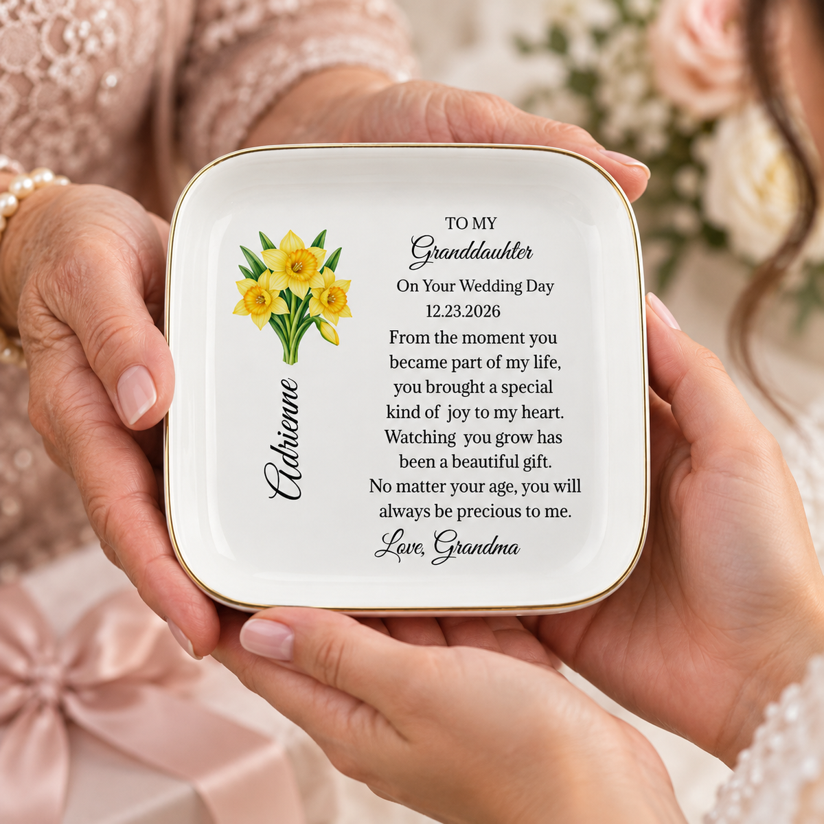 Granddaughter Wedding Day Gift Dish
