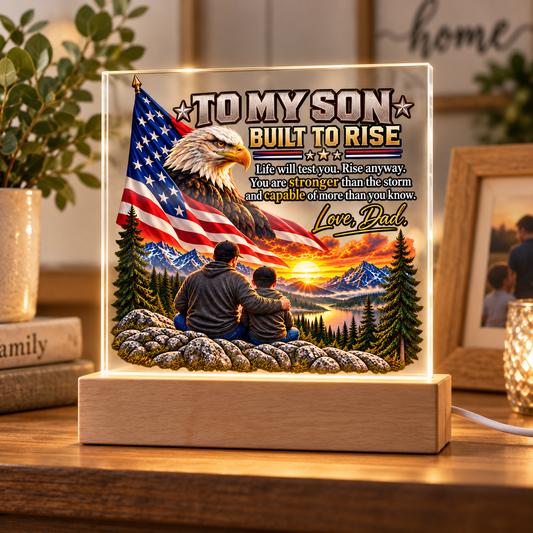 To My Son/Built to Rise Acrylic Plaque | Gift From Dad