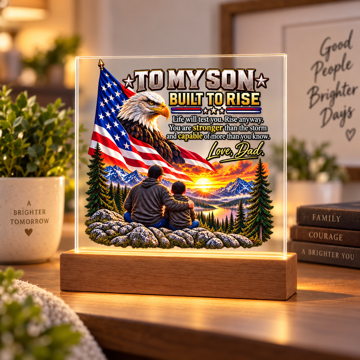 To My Son/Built to Rise Acrylic Plaque | Gift From Dad