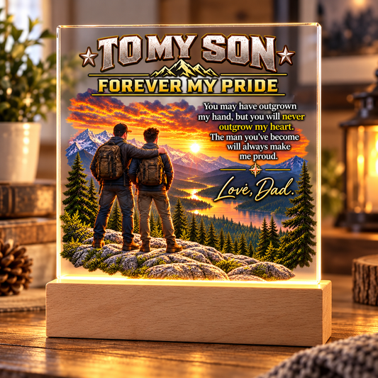 To My Son | Forever My Pride Acrylic Plaque | Gift From Dad