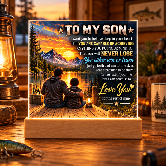 To My Son/Fishing Dock Acrylic Plaque | Gift From Dad