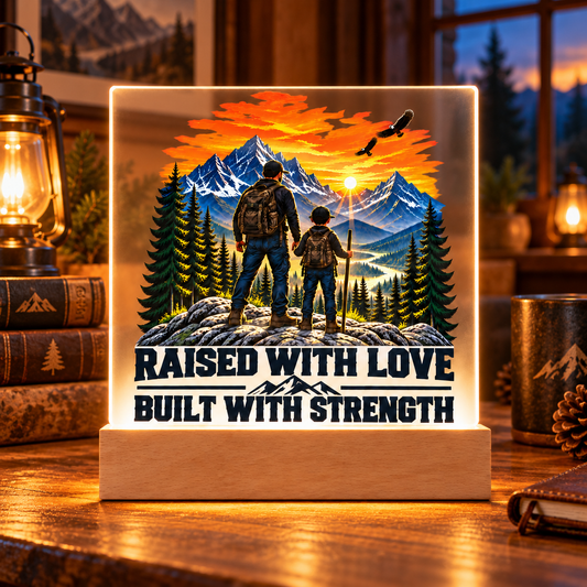 Dad & Son / Raised With Love Acrylic Plaque | Gift From Dad