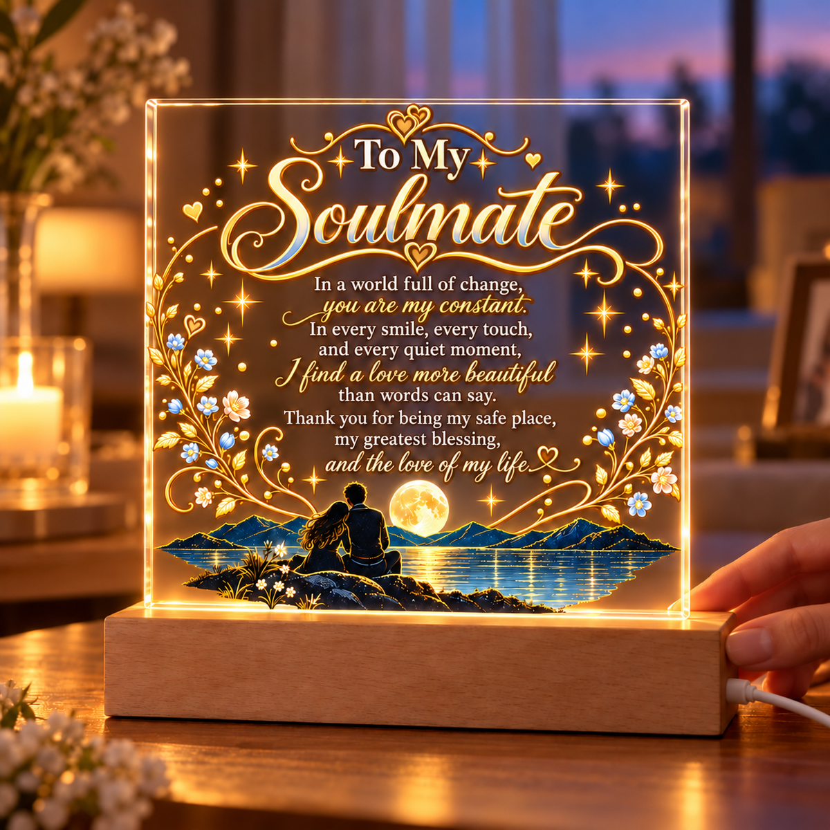 To My Soulmate|My Forever Love LED Acrylic Plaque