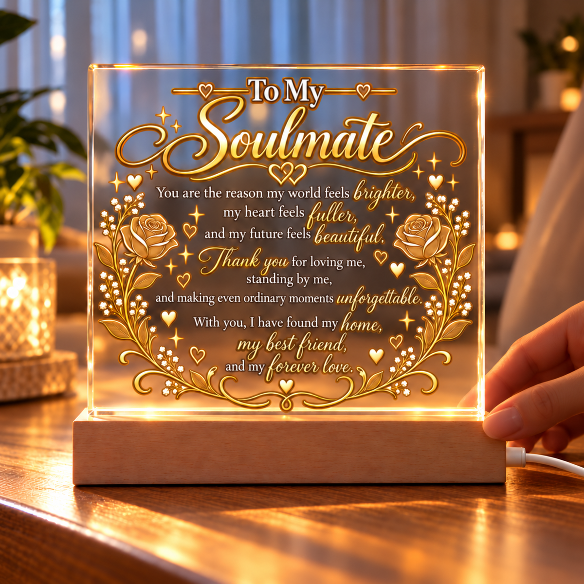 To My Soulmate|Forever & Always LED Acrylic Plaque