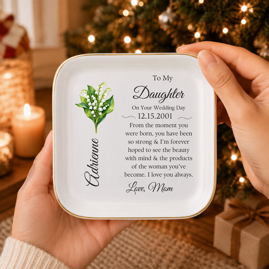 Personalized Wedding Day Jewelry Dish for Daughter