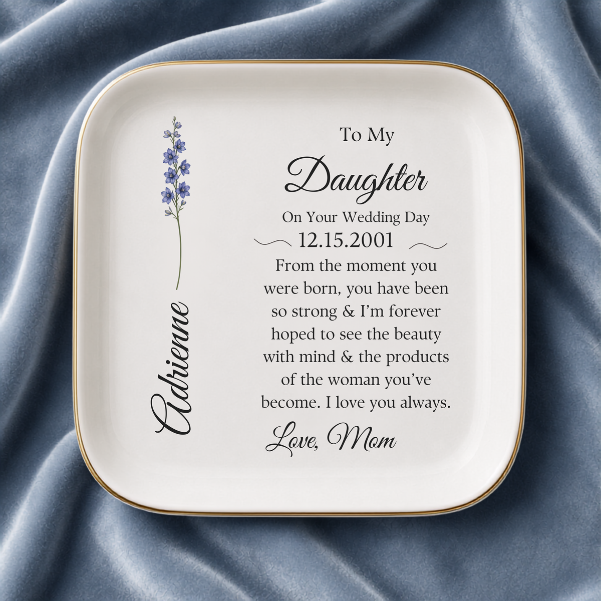 Personalized Wedding Day Jewelry Dish for Daughter