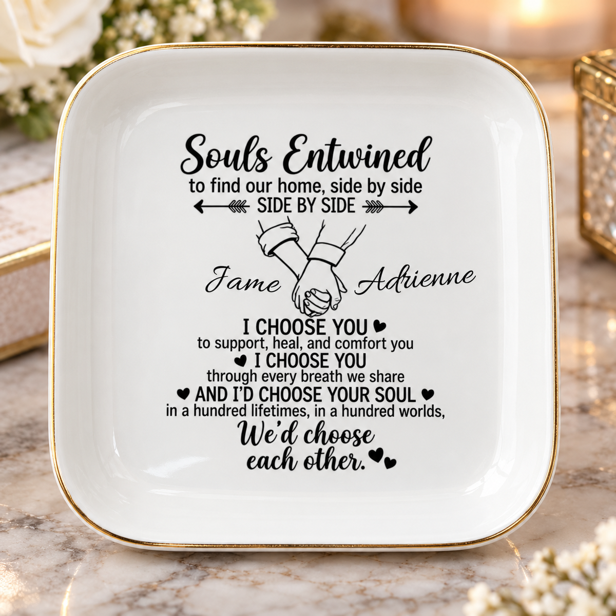Souls Entwined Personalized Jewelry Dish