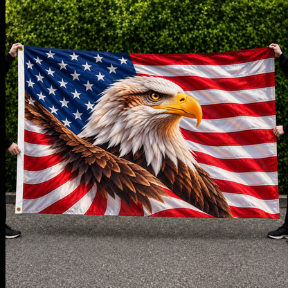 Patriotic Bald Eagle American Flag