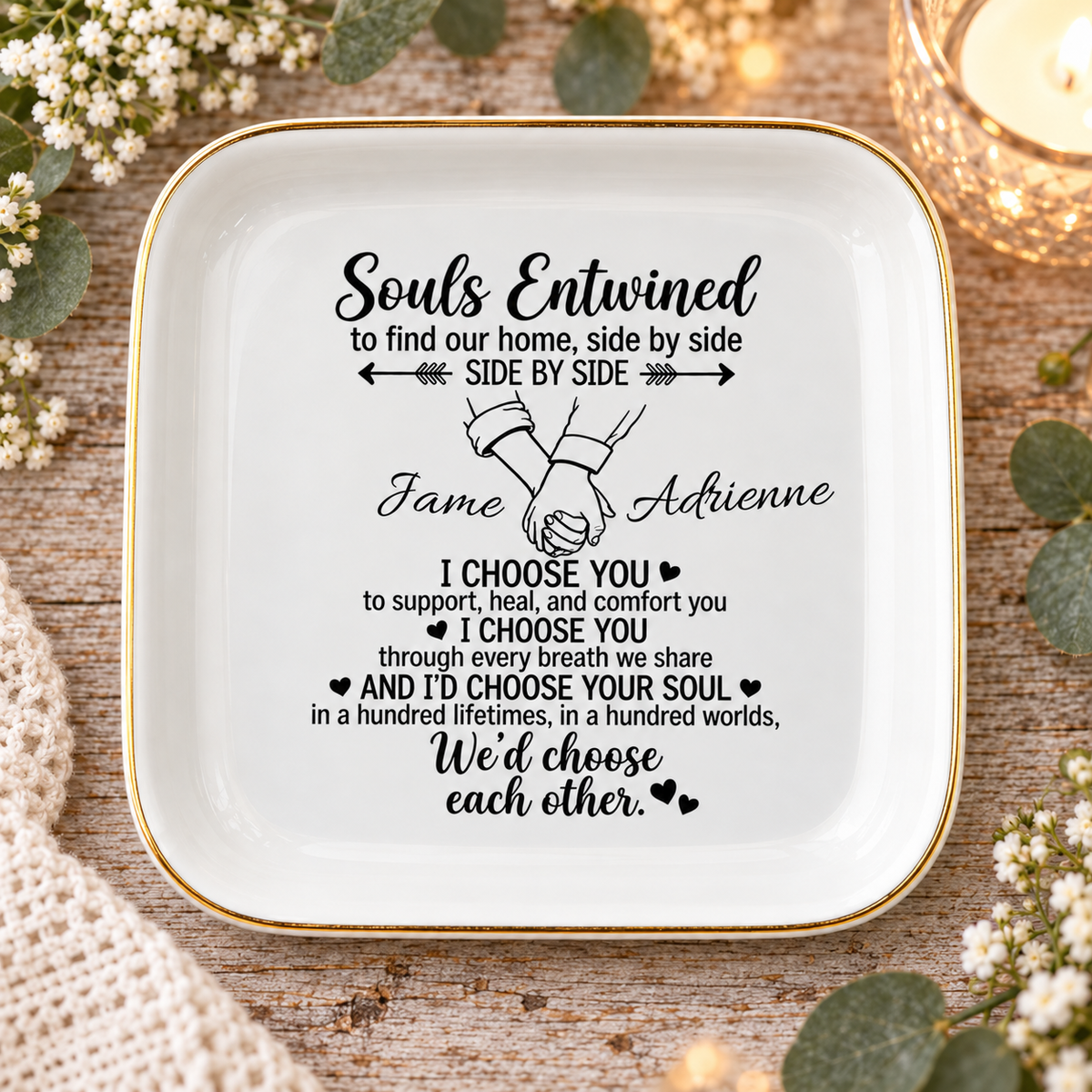 Souls Entwined Personalized Jewelry Dish