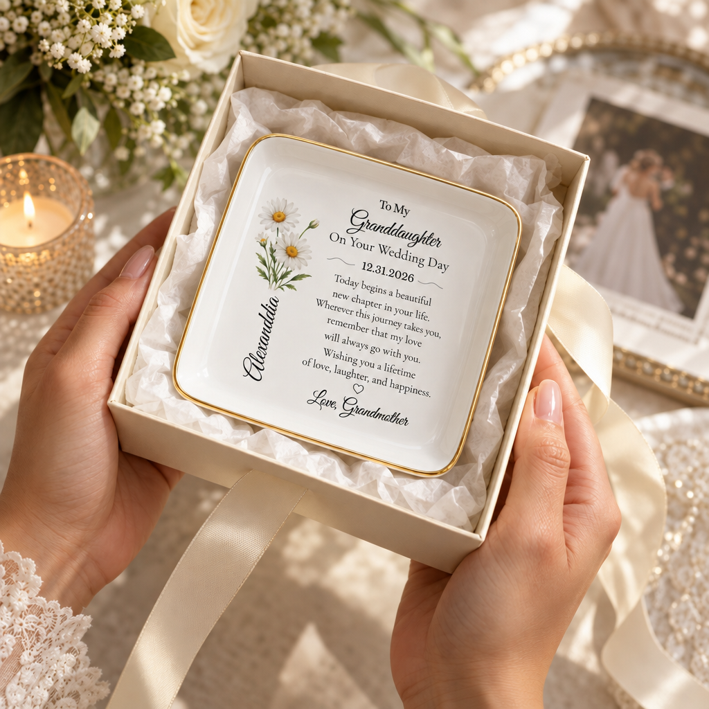 Personalized Granddaughter Wedding Jewelry Dish