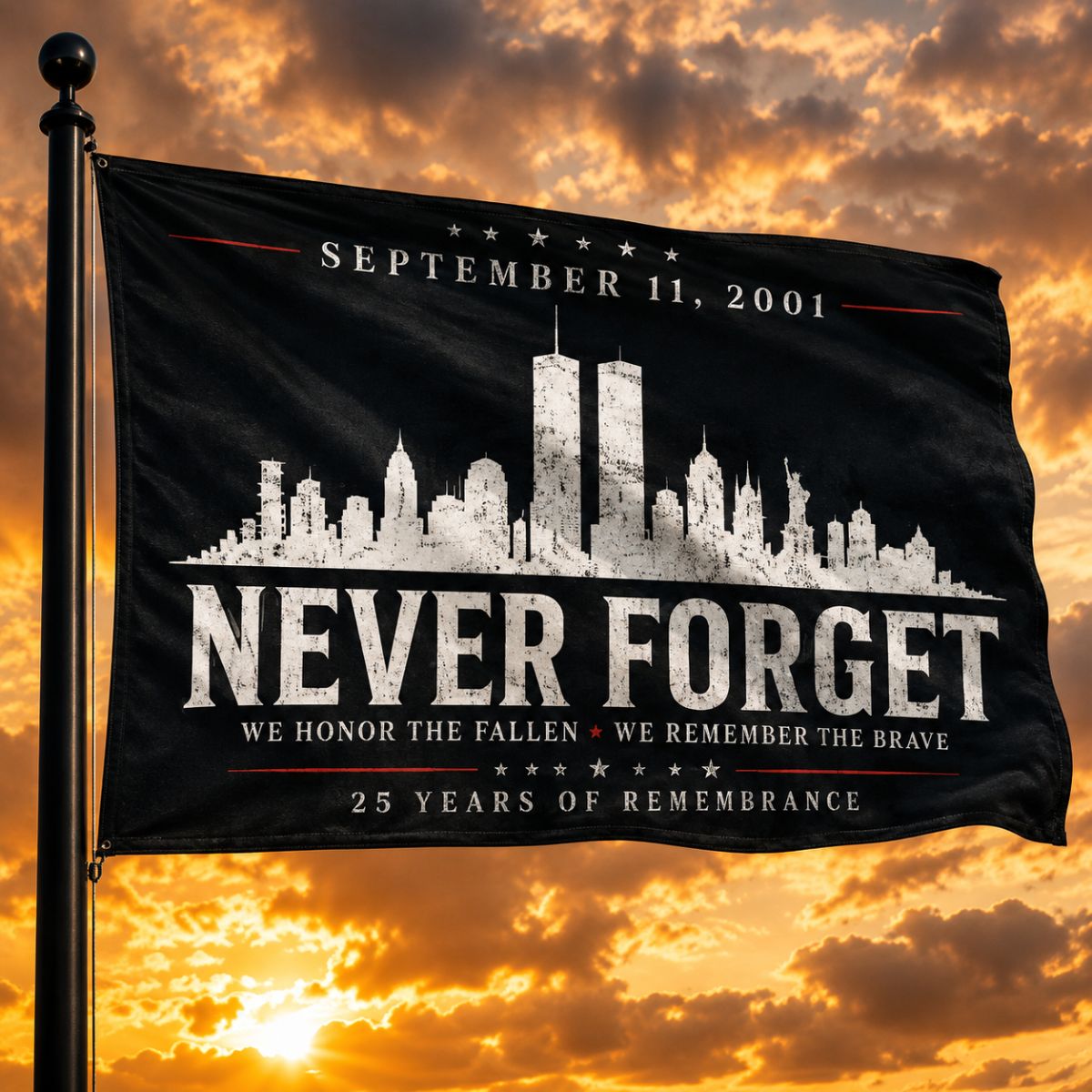 Never Forget 9/11 Remembrance Flag