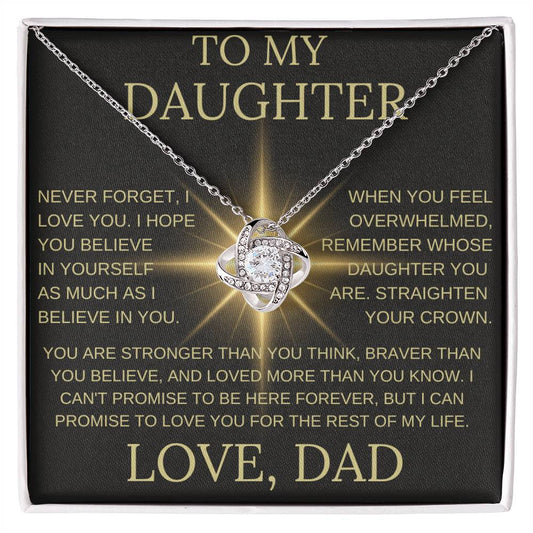 To My Daughter | Straighten Your Crow | Love Knot Necklack