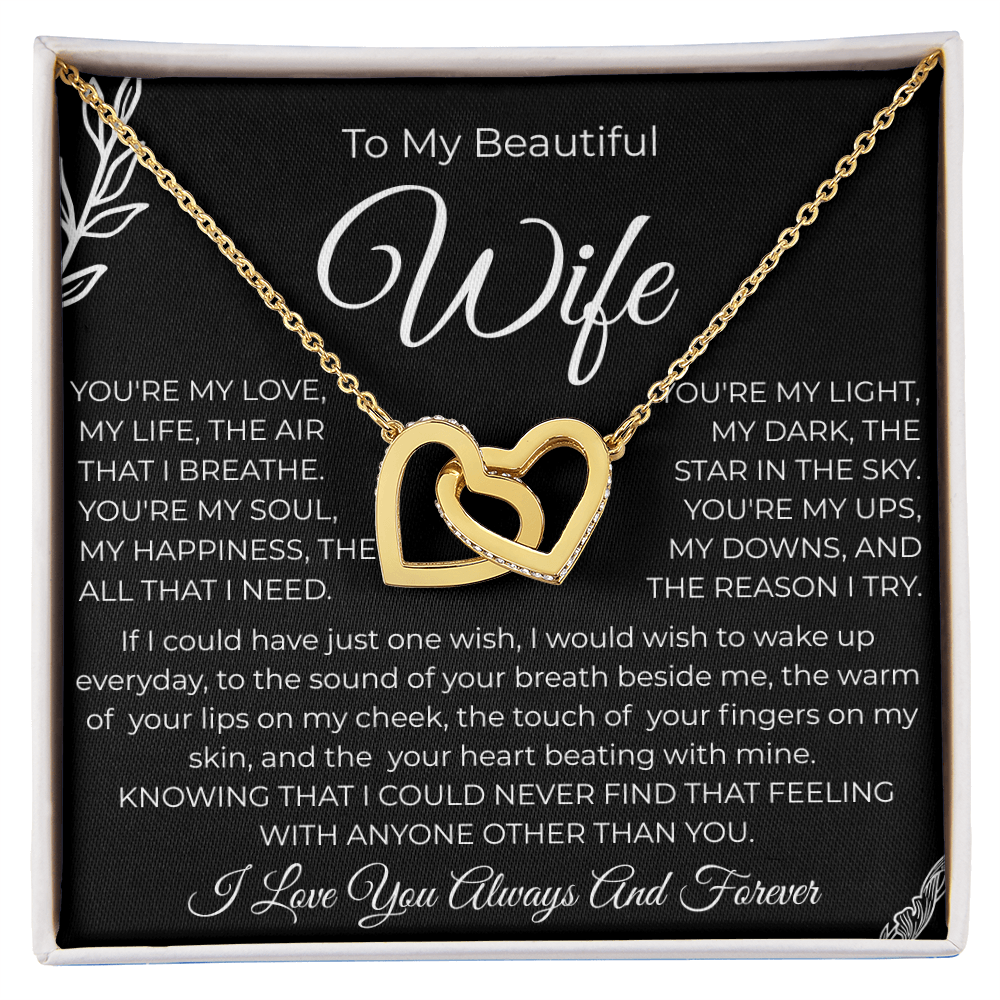 To My Beautiful Wife | Interlocking Hearts Necklace
