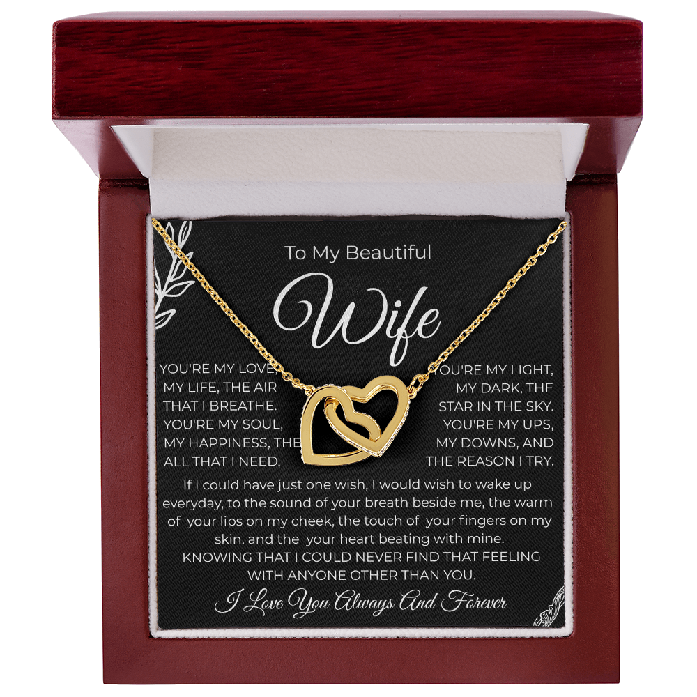 To My Beautiful Wife | Interlocking Hearts Necklace