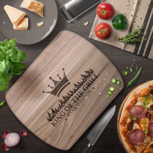 King Of The Grill | Personalized Wooden Cutting Board