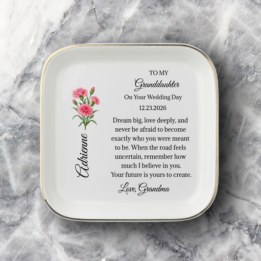 Granddaughter Wedding Day Jewelry Dish Dream Big