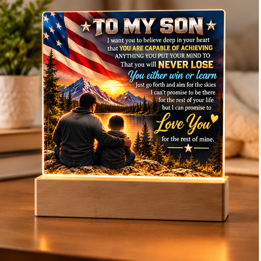 To My Son Mountain Lake Acrylic Plaque/Gift From Dad